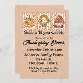 Invitation Gobble 'Jusqu'À Ce Que Vous Tournez Thanksgiving D (Devant / Derrière)