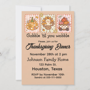 Invitation Gobble 'Jusqu'À Ce Que Vous Tournez Thanksgiving D