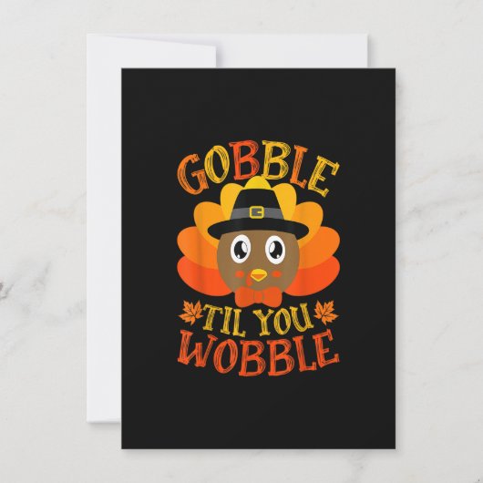 Invitation Gobble Til You Wobble Baby Turkey Toddler Thanksgi (Devant)