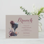Invitation Gobelet de Fleurs pour Brunch Gothique Enterrement (Debout devant)