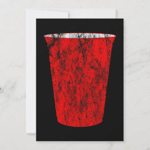 Invitation gobelet en plastique rouge