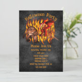 Invitation Gobelin effrayant Créatures Flames Halloween (Debout devant)
