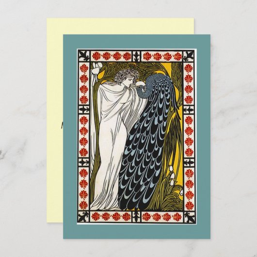 Invitation Goddess & Peacock Toga Party (Devant / Derrière)