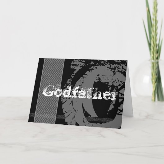 Invitation GODFATHER Best Man Request - Edgy monotone Design (Devant)