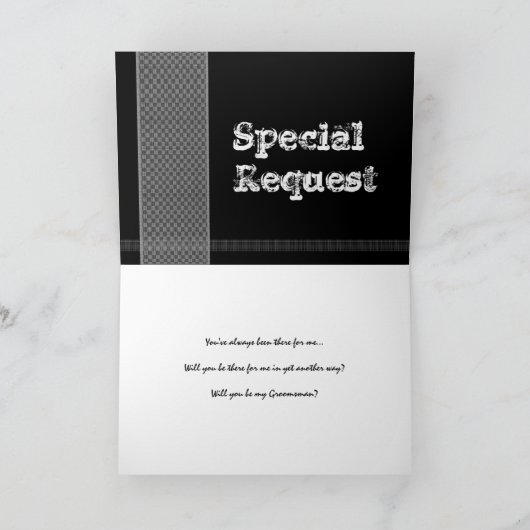 Invitation GODFATHER Best Man Request - Edgy monotone Design (Intérieur)