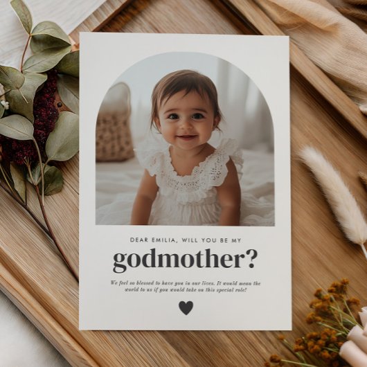 Invitation Godmother Arched Photo Proposal