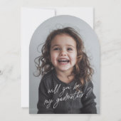Invitation Godmother Handwritten Proposal Photo Arch  (Devant)