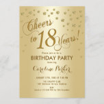 Invitation Gold 18th Birthday Party<br><div class="desc">18th Birthday Party Invitation Design élégant avec effet or et feuille d'or en fausse parties scintillant. Salutations à 18 ans !</div>