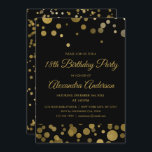 Invitation Gold 18th Birthday Party Gold Confetti<br><div class="desc">Gold Dix-huitième anniversaire de la fête Gold Confetti Invitation. L'Invitation Gold and Black 18th Birthday Party est parfaite pour une fête d'anniversaire moderne de dix-huit ans.</div>