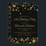 Invitation Gold 18th Birthday Party Gold Confetti<br><div class="desc">Gold Dix-huitième anniversaire de la fête Gold Confetti Invitation. L'Invitation Gold and Black 18th Birthday Party est parfaite pour une fête d'anniversaire moderne de dix-huit ans.</div>