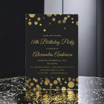 Invitation Gold 18th Birthday Party Gold Confetti<br><div class="desc">Gold Dix-huitième anniversaire de la fête Gold Confetti Invitation. L'Invitation Gold and Black 18th Birthday Party est parfaite pour une fête d'anniversaire moderne de dix-huit ans.</div>