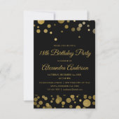 Invitation Gold 18th Birthday Party Gold Confetti (Devant)