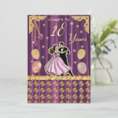 Invitation Gold 18th Birthday | Step into adulthood in style  (Debout devant)