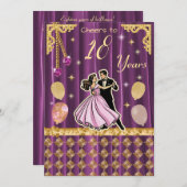 Invitation Gold 18th Birthday | Step into adulthood in style  (Devant / Derrière)