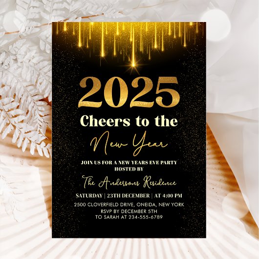 Invitation Gold 2025 Soirée du Nouvel An