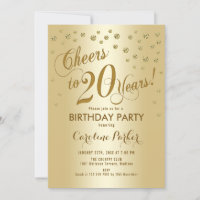 Gold 20th Birthday Party