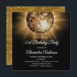 Invitation Gold 21st Anniversaire Party Gold Disco Ball<br><div class="desc">Gold Vingt-et-unième fête d'anniversaire Gold Disco Ball Party Invitation. L'Invitation Gold and Black 21st Birthday Party est parfaite pour une fête moderne 21st Birthday Party.</div>