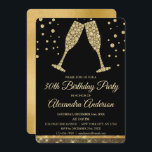 Invitation Gold 30th Anniversaire de la fête Diamond Champagn<br><div class="desc">Gold Trente Anniversaire Partie Diamond Champagne Glass Party Invitation. L'Invitation Gold and Black 30th Birthday Party est parfaite pour une 30th Birthday Party moderne.</div>