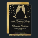 Invitation Gold 30th Anniversaire de la fête Diamond Champagn<br><div class="desc">Gold Trente Anniversaire Partie Diamond Champagne Glass Party Invitation. L'Invitation Gold and Black 30th Birthday Party est parfaite pour une 30th Birthday Party moderne.</div>