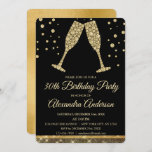 Invitation Gold 30th Birthday Party Diamond Champagne Glass<br><div class="desc">Soirée d'or 30e anniversaire Diamond Champagne Glass Party Invitation. L'Invitation Gold and Black 30th Birthday Party Invitation est parfaite pour une fête moderne du 30e anniversaire.</div>