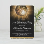 Invitation Gold 30th Birthday Party Gold Disco Ball (Debout devant)