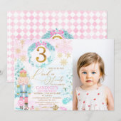 Invitation Gold 3 Land de sucreries Nutcracker Photo Annivers (Devant / Derrière)