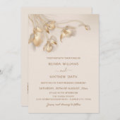 Invitation Gold 3D Flowers (Devant / Derrière)