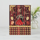 Invitation Gold 40th Birthday Celebration |The Ruby Jubilee (Debout devant)