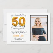 Invitation Gold 50 et fabuleux 50e anniversaire photo (Devant)