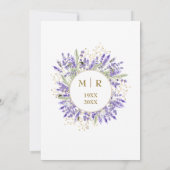 Invitation Gold 50e anniversaire Mariage Lavande violette (Dos)