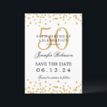 Invitation Gold 50th Birthday Enregistrer la date Détails<br><div class="desc">Elégant design "50th Birthday Party" avec faux confettis de parties scintillant & détails texte. Facile à utiliser et facile à personnaliser. Commandez aujourd'hui !</div>