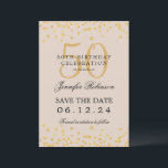Invitation Gold 50th Birthday Enregistrer la date Détails Cha<br><div class="desc">Elégant design "50th Birthday Party" avec faux confettis de parties scintillant & détails texte. Facile à utiliser et facile à personnaliser. Commandez aujourd'hui !</div>