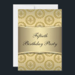 Invitation Gold 50th Birthday Party<br><div class="desc">Elégant or et or crest femme du cinquantième anniversaire invitation de fête. com</div>