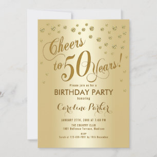 Invitation Gold 50th Birthday Party