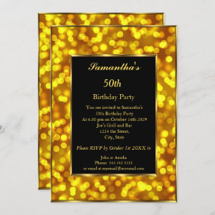 Invitation Gold 50th Birthday Party
