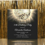 Invitation Gold 50th Birthday Party Disco Ball<br><div class="desc">Gold Cinquantième Anniversaire Disco Ball Party Invitation. L'Invitation Gold and Black 50th Birthday Party est parfaite pour une soirée moderne de 50th Birthday Party. Les produits correspondants customisés peuvent être créés par le Concepteur sur demande.</div>