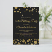 Invitation Gold 50th Birthday Party Gold Confetti (Debout devant)