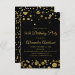 Invitation Gold 50th Birthday Party Gold Confetti<br><div class="desc">Gold Cinquantième anniversaire de la fête Gold Confetti Invitation. L'Invitation Gold and Black 50th Birthday Party est parfaite pour une soirée moderne de 50th Birthday Party.</div>