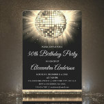 Invitation Gold 50th Birthday Party les années 70 Disco Ball<br><div class="desc">Gold Cinquantième Anniversaire Soirée Disco Ball Party Invitation. L'Invitation Gold and Black 50th Birthday Party est parfaite pour une soirée moderne de 50th Birthday Party.</div>