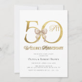 Invitation Gold 50th Wedding Anniversary (Devant)