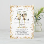 Invitation Gold 50th Wedding Anniversary (Debout devant)