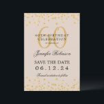 Invitation Gold 60th Birthday Enregistrer la date Détails Cha<br><div class="desc">Elégant design "60th Birthday Party" avec faux confettis de parties scintillant & détails texte. Facile à utiliser et facile à personnaliser. Commandez aujourd'hui !</div>