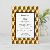 Invitation Gold 60th Birthday Party (Debout devant)