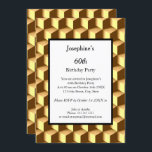 Invitation Gold 60th Birthday Party<br><div class="desc">Fête d'anniversaire turquoise Art Déco Elégante Invitation moderne</div>