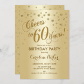 Invitation Gold 60th Birthday Party (Devant / Derrière)