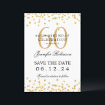 Invitation Gold 60th Birthday Party Enregistrer la date Confe<br><div class="desc">Elégant design "60th Birthday Party" avec faux confetti de parties scintillant et texte de détails. Facile à utiliser et facile à personnaliser. Commandez aujourd'hui !</div>