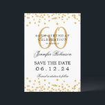 Invitation Gold 60th Birthday Party Enregistrer la date Confe<br><div class="desc">Elégant design "60th Birthday Party" avec faux confetti de parties scintillant et texte de détails. Facile à utiliser et facile à personnaliser. Commandez aujourd'hui !</div>