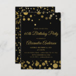 Invitation Gold 60th Birthday Party Gold Confetti<br><div class="desc">Gold Soixantième anniversaire de la fête Gold Confetti Invitation. L'invitation Gold and Black 60th Birthday Party est parfaite pour une fête d'anniversaire moderne de 60th.</div>