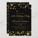 Invitation Gold 60th Birthday Party Gold Confetti<br><div class="desc">Gold Soixantième anniversaire de la fête Gold Confetti Invitation. L'invitation Gold and Black 60th Birthday Party est parfaite pour une fête d'anniversaire moderne de 60th.</div>