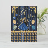 Invitation Gold 60th Birthday with Dancing Couples (Debout devant)